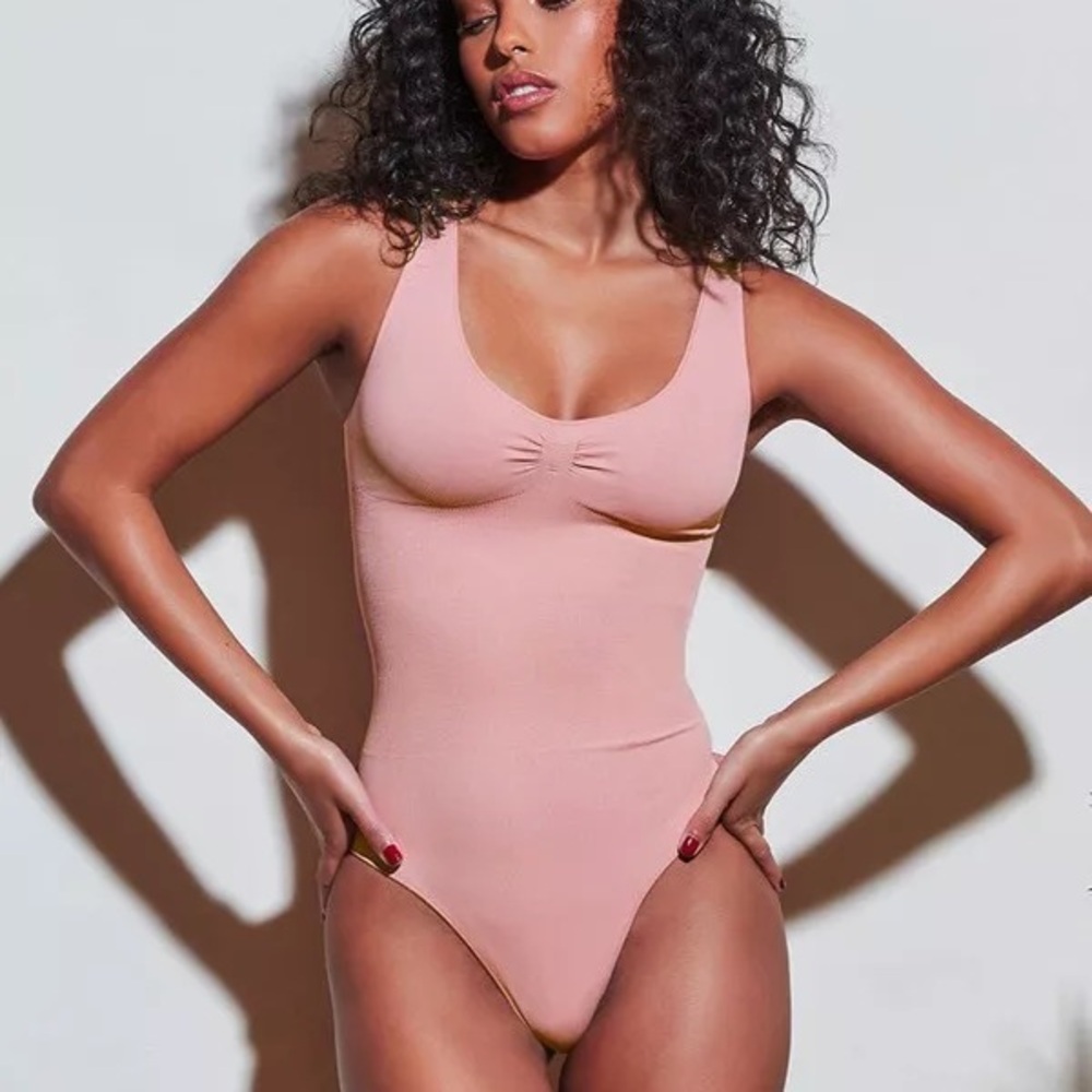 Fleur du Mal Pink Shapewear Bodysuit L  NWOT